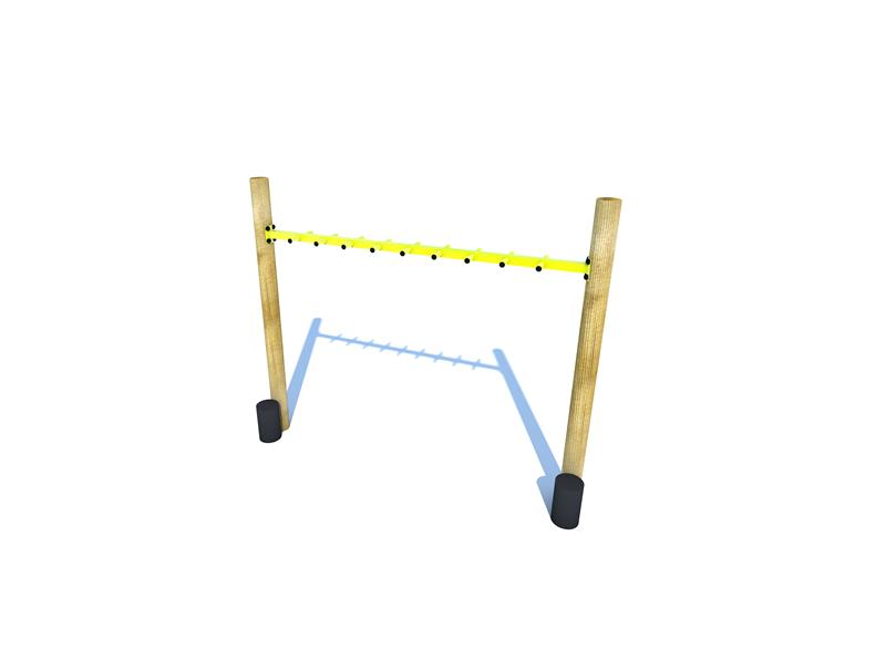 Technical render of a Monkey Bars with Step Up Logs