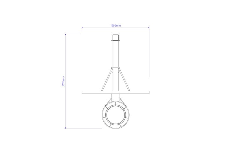 Technical render of a Adjustable Basketball Post