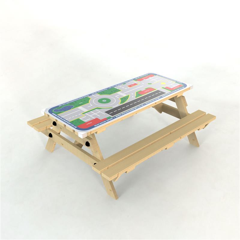 Technical render of a Picnic Table with Playtown Gametop
