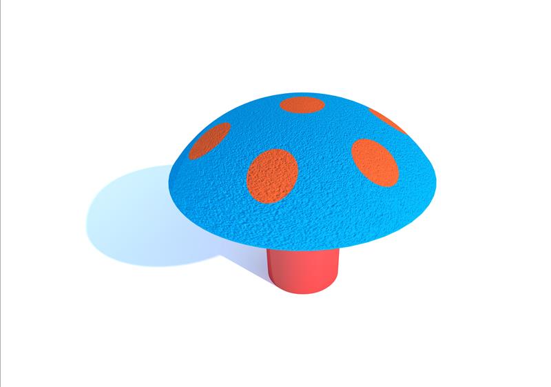 Technical render of a Mushroom Seat