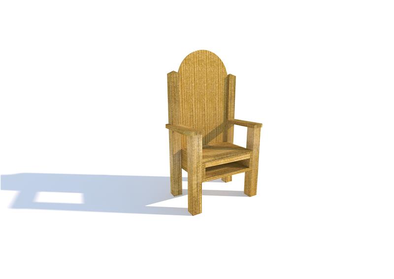 Technical render of a Storytelling Chair