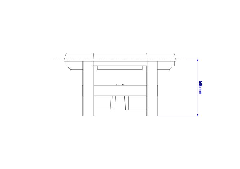 Technical render of a Tuff Spot Table