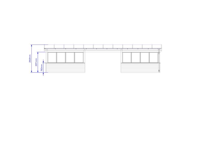 Technical render of a School Canopy with Cladding and Glazing