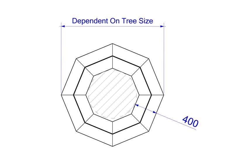 Technical render of a Octagonal Tree Seat