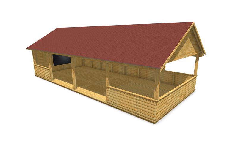 Technical render of a Gable-End Outdoor Classroom Options