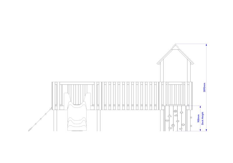 Technical render of a Kenilworth Modular Play Tower