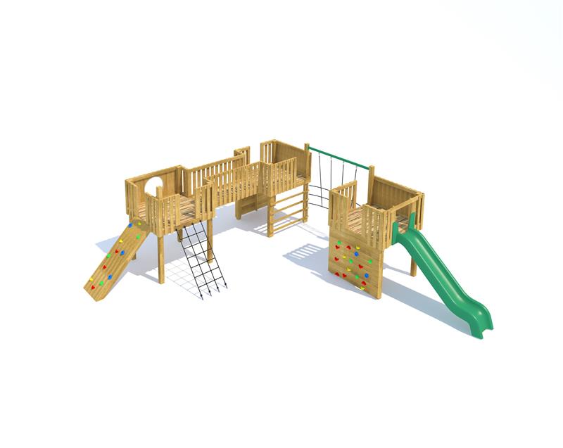 Technical render of a Bodiam Modular Play Tower