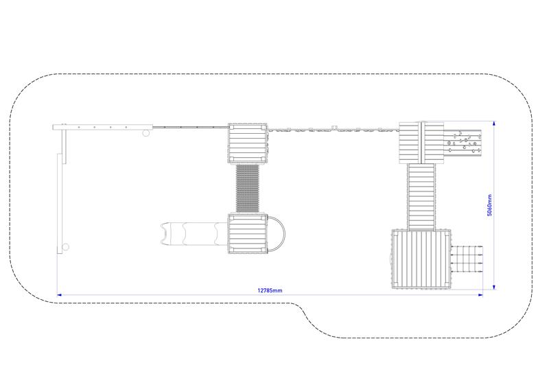 Technical render of a Framlingham Modular Play Tower 
