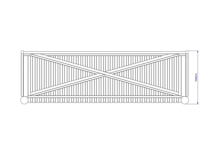 Technical render of a Timber Football Goal
