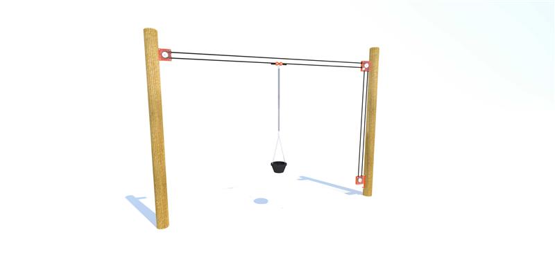 Technical render of a Rope and Pulley Materials Mover