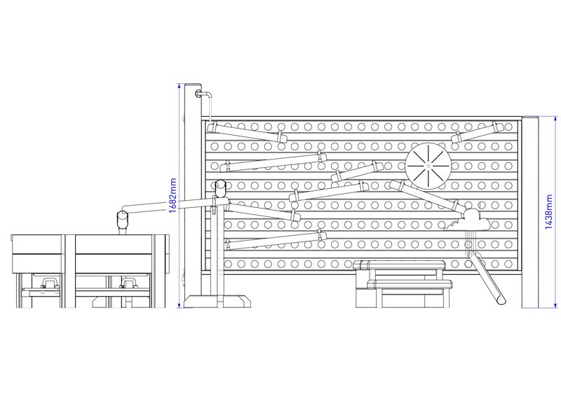 Technical render of a Water Wall with Water Play Package