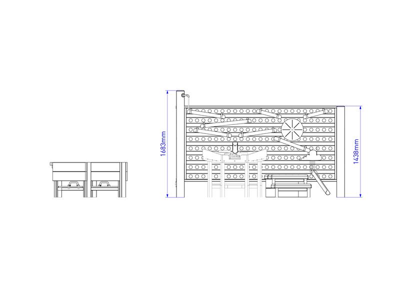 Technical render of a Water Wall with Damming Package  