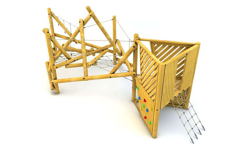 Technical render of a Tryfan Climber with Platform and Climbing Net