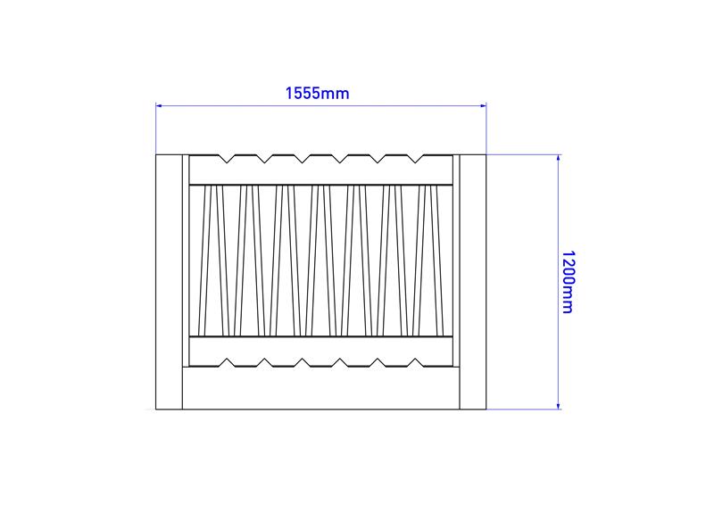 Technical render of a Weaving Panel on Posts