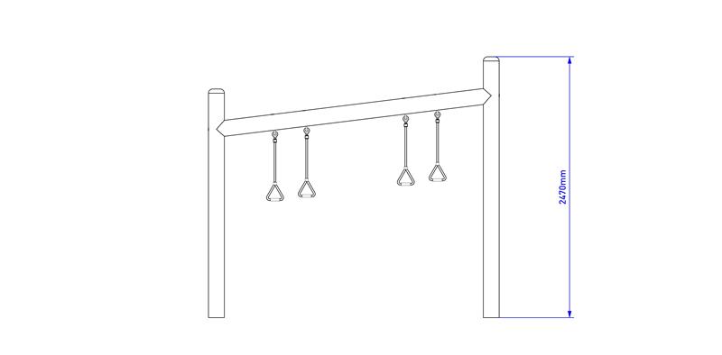 Technical render of a Sensory Circuits Heavy Work Swing