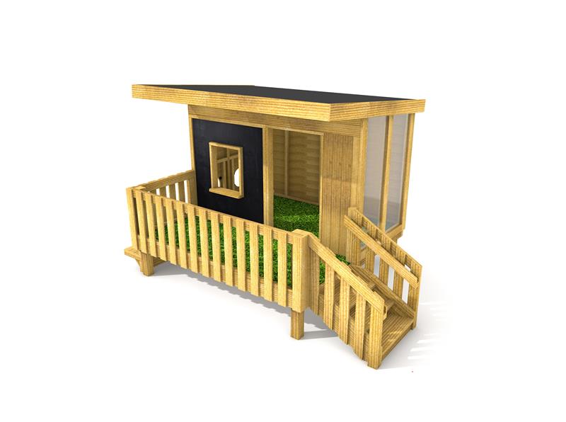 Technical render of a Lookout Cabin