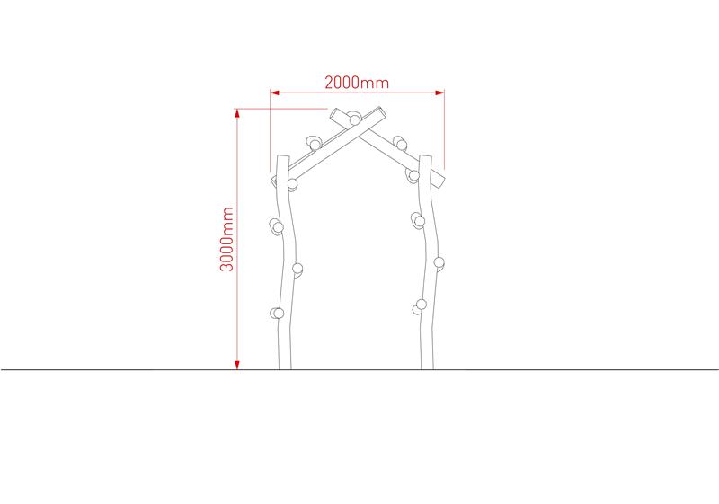 Technical render of a Robinia Trellis Archway