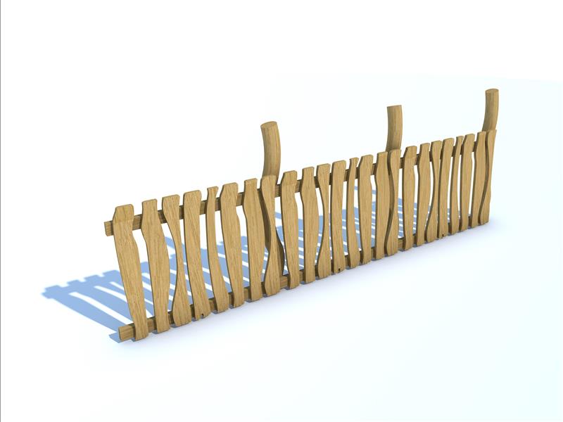 Technical render of a Robinia Fencing