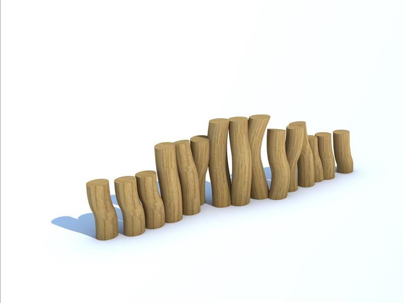 Technical render of a Robinia Constant Stepping Logs