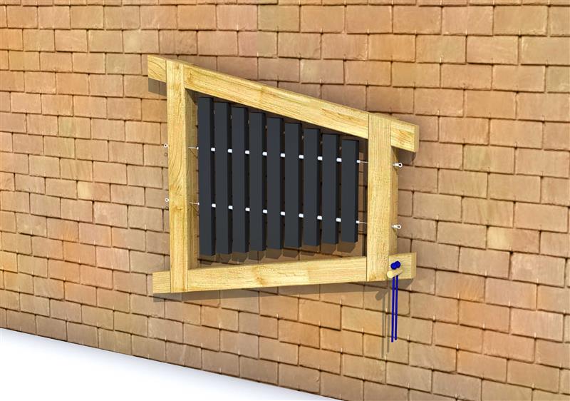 Technical render of a Wall Mounted Xylophone