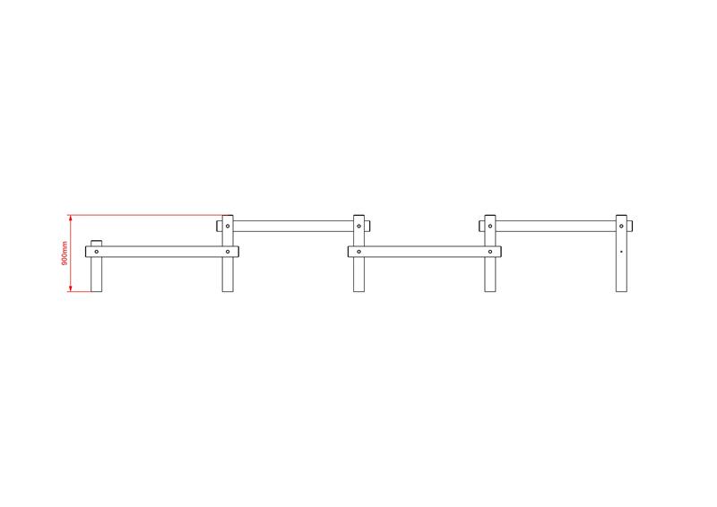 Technical render of a In Line Hurdles