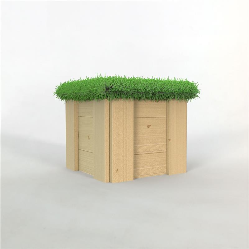 Small Moveable Artificial Grass-Topped Seat
