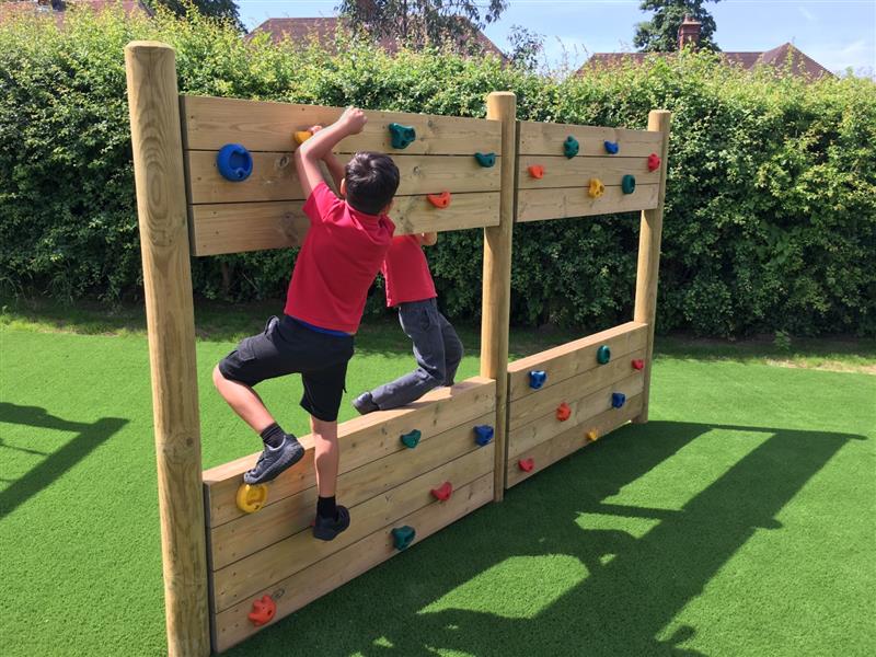 Double-Sided Timber Climbing Wall