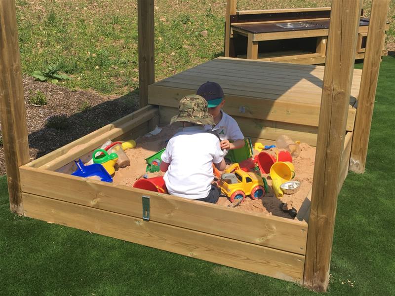 Sliding Sand Pit with Roof