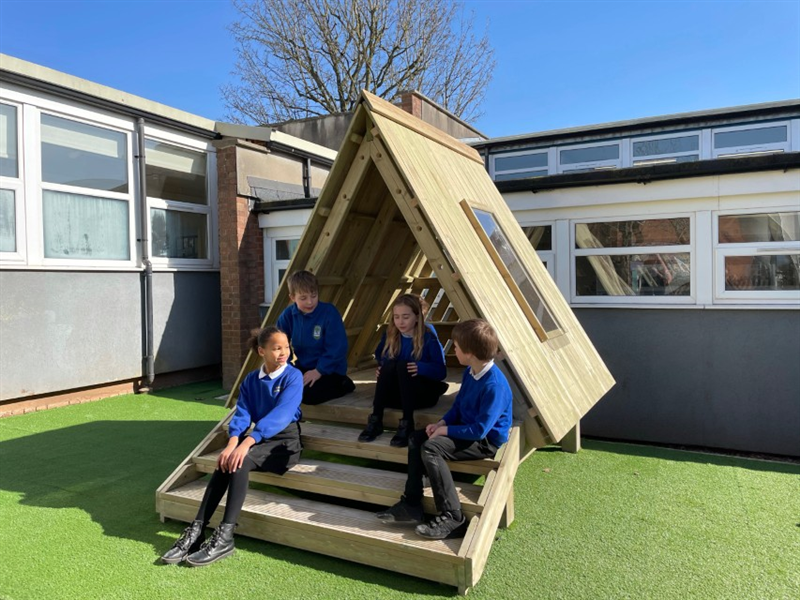 Forest Floor Learning Den with Window and Bench