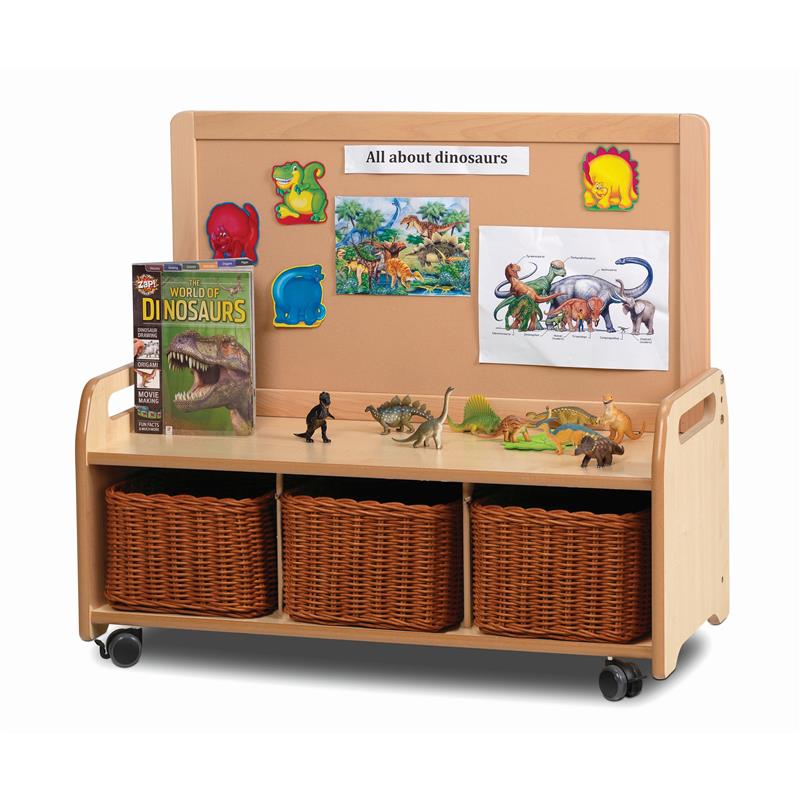 Millhouse Mobile Low Display Storage Unit with 3 Baskets