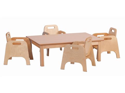 Millhouse Small Rectangular Table + 4 Sturdy Chairs (H200mm)