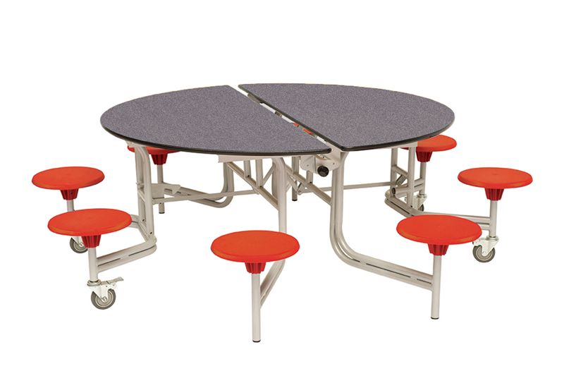 SpaceRight Eight Seat Round Mobile Folding Dining Table