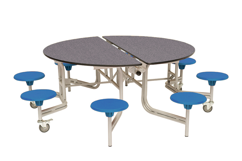 SpaceRight Eight Seat Round Mobile Folding Dining Table