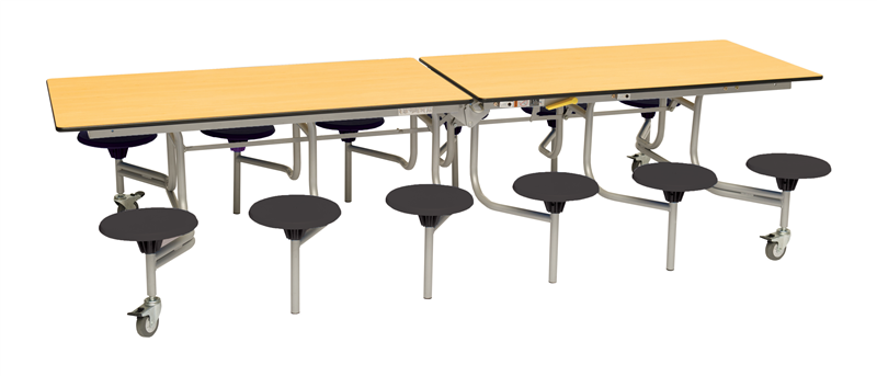 SpaceRight Twelve Seat Rectangular Mobile Folding Dining Table