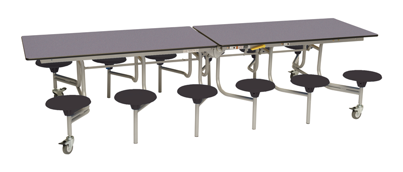 SpaceRight Twelve Seat Rectangular Mobile Folding Dining Table