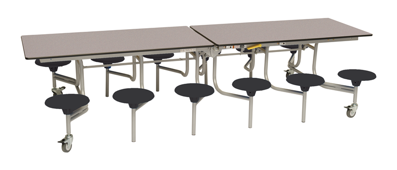 SpaceRight Twelve Seat Rectangular Mobile Folding Dining Table