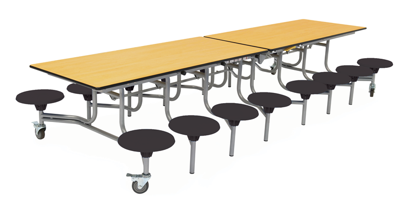 SpaceRight Sixteen Seat Rectangular Mobile Folding Dining Table