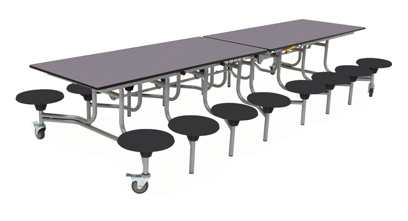 SpaceRight Sixteen Seat Rectangular Mobile Folding Dining Table