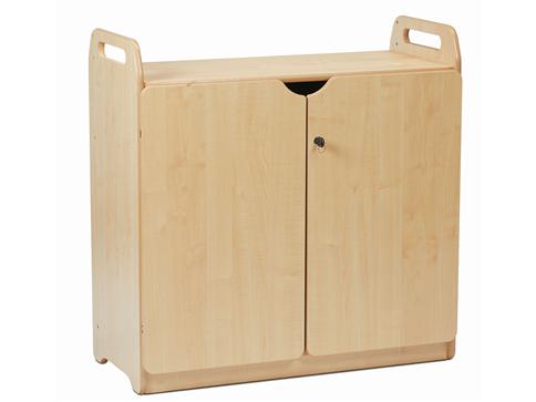 Millhouse Lockable Storage Cupboard with Display and Mirror Back