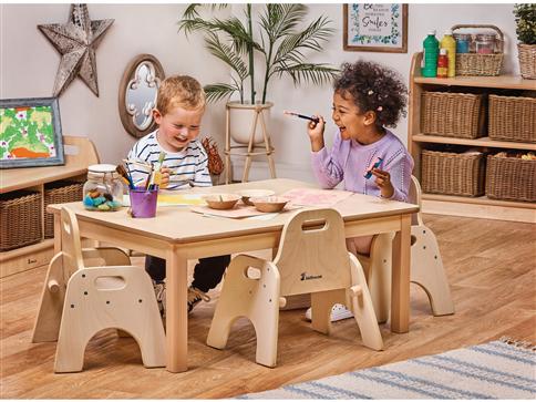 Millhouse Small Rectangular Table + 4 Sturdy Chairs (H140mm)
