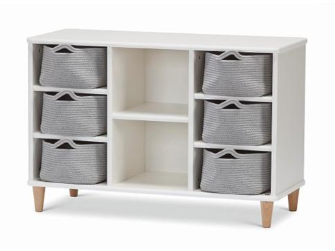 Millhouse White Shallow Rope Basket Storage