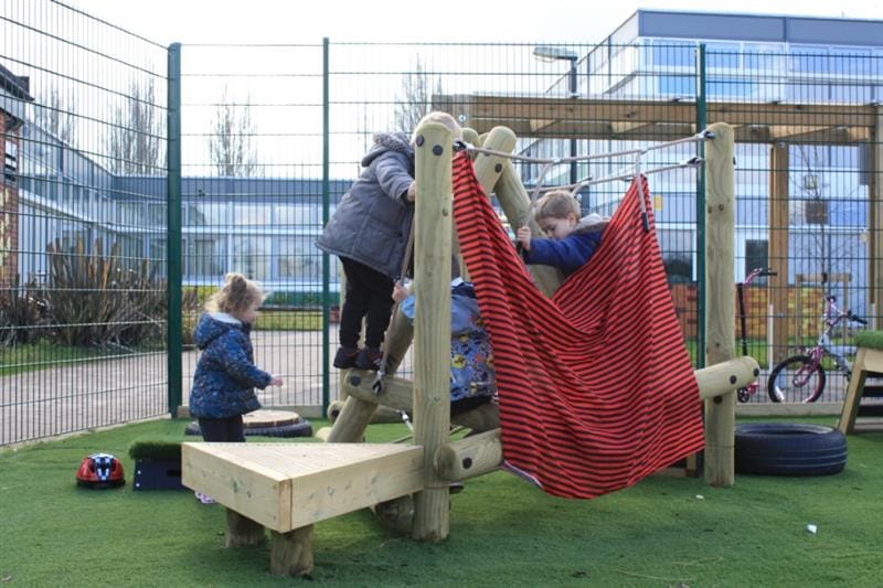children playing on our climbing frame 