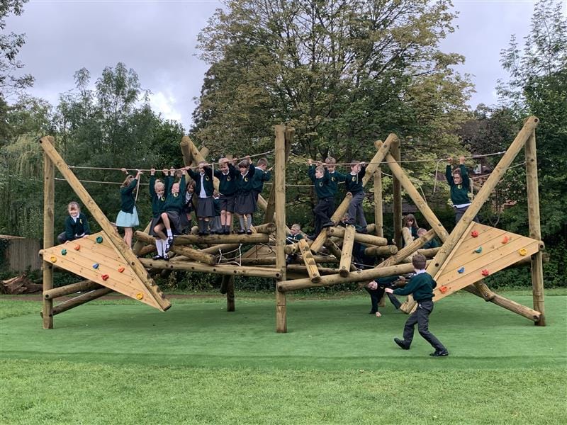 Log Climbing Frames For Schools