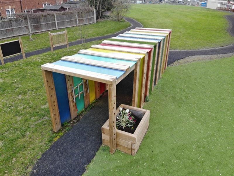sensory tunnel in a playground setting
