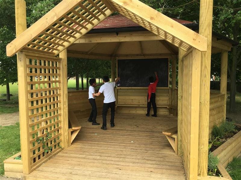 a side view of our secret garden gazebo