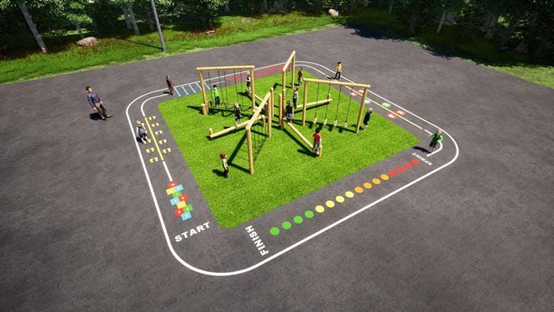 a render of the adventure fitness trim trail