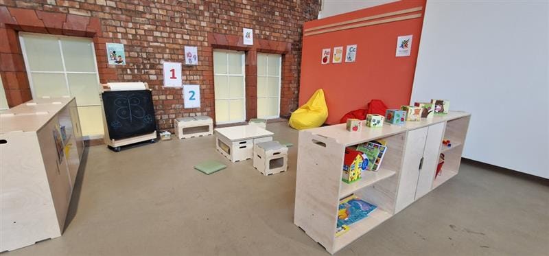 a shot of the breakout space at the whitworth art gallery showing combination seating and storage