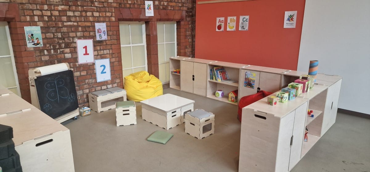 A picture of the breakout space package that is offered by Pentagon Play to make a positive environment