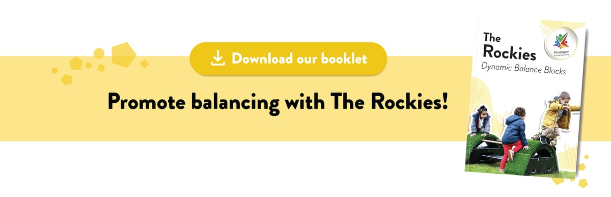 A yellow and white banner that reads, "Download our booklet. Promote balancing with The Rockies".