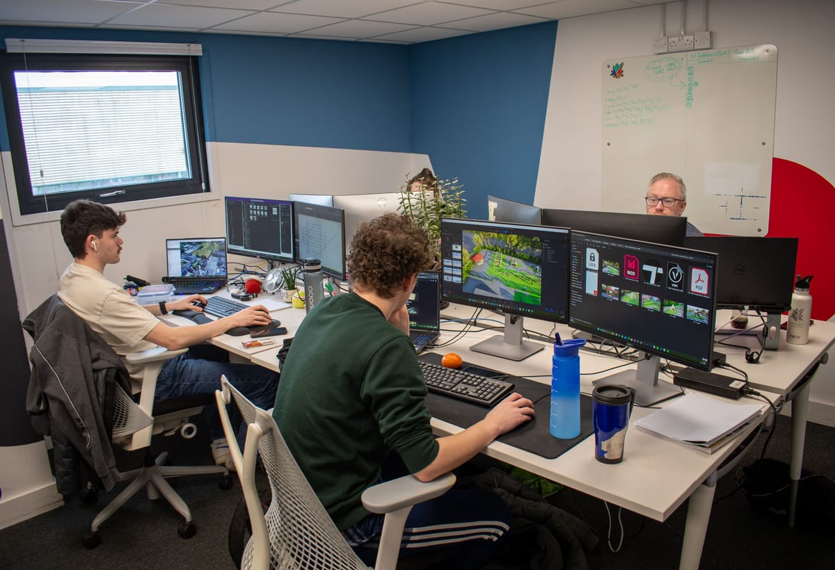The visualisation team is all sat together as they work on a variety of designs for their customers.